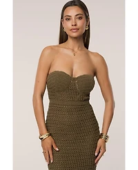 Jluxlabel Women's Deep Sea Crochet Maxi Dress