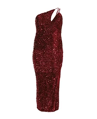 Quiz Plus One Shoulder Cut Out Sequin Maxi Dress