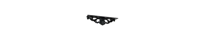 Rustic Handcrafted Wooden Wall Shelf with Elegant Floral Carvings