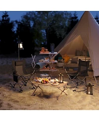 Outsunny Camp Chairs for Adults, 2 Pack Outdoor Folding Chairs