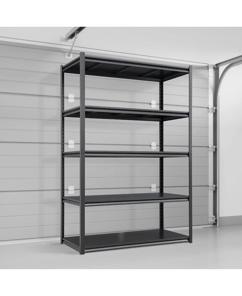 72"H 5 Tier Metal Shelves for Storage Garage Shelving 2000LBS Heavy Duty Storage Shelves Adjustable Garage Shelf Industrial Shelving Unit Storage Util