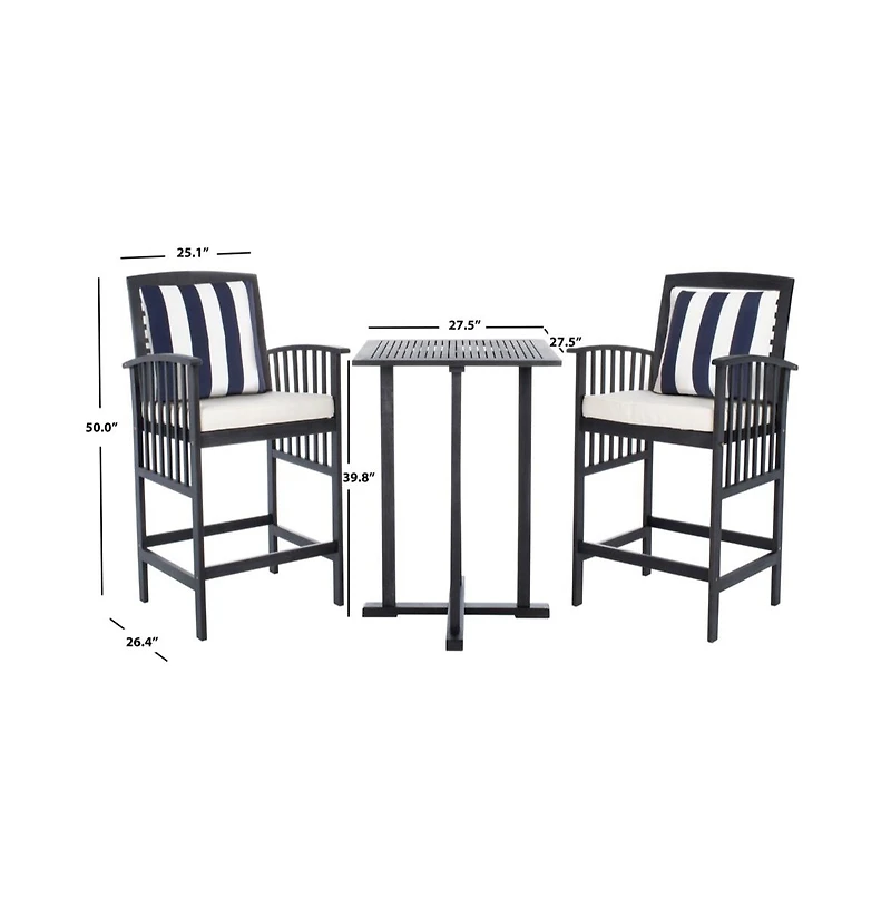 Pate 3 Pc Bar Height Outdoor Bistro Set