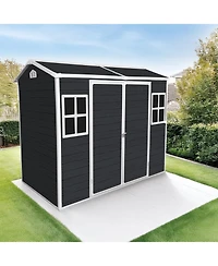 Streamdale Furniture 8x4ft Resin Garden Shed, Outdoor storage for tools, bikes, trash, Lockable door, Black