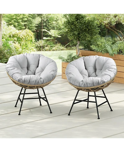 Streamdale Palos Outdoor Wicker Lounge Chair Set of 2