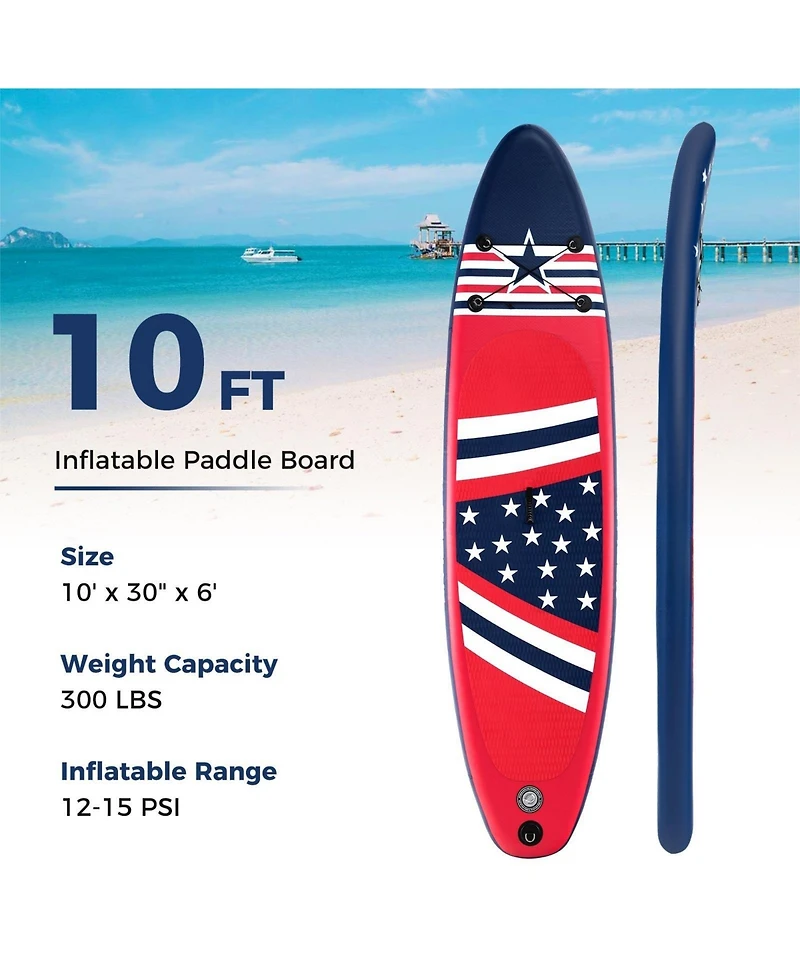 Inflatable Paddle Board with Removable Fin and Backpack