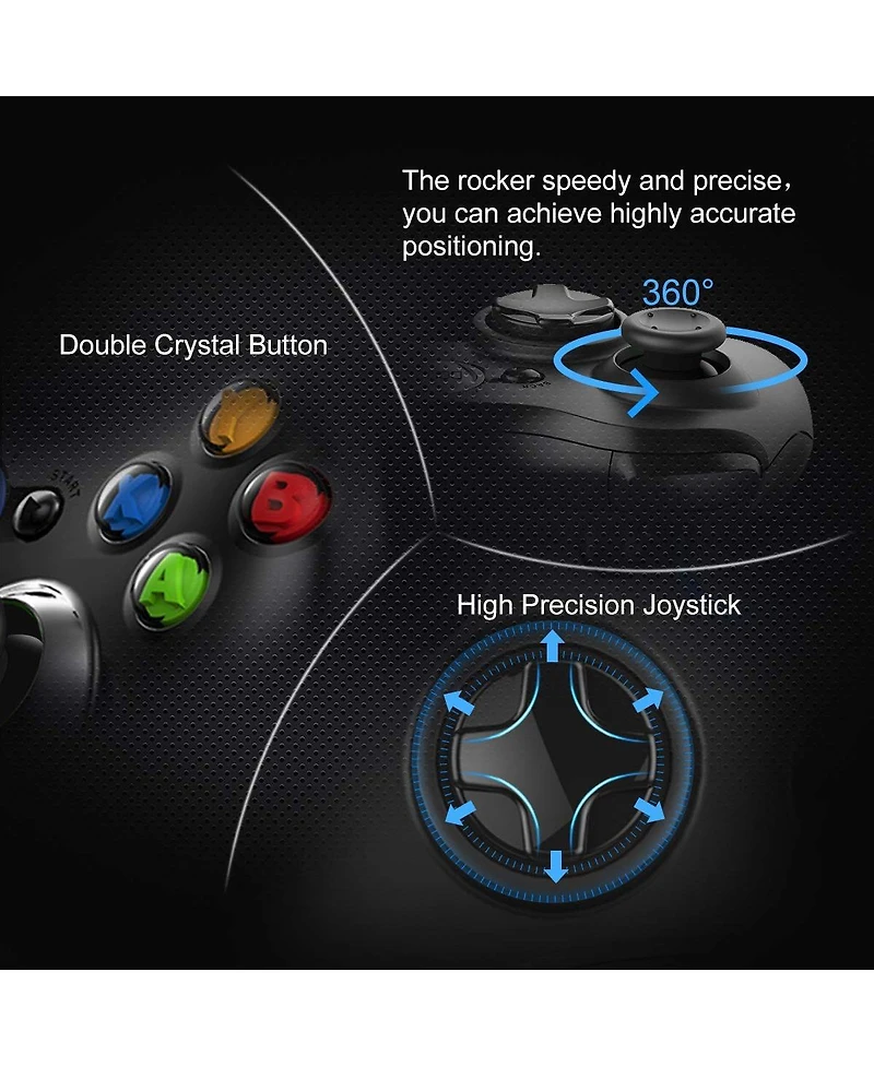 Nbcp Wired Xbox 360 Controller – Usb Gamepad with Dual Vibration for Xbox 360, Xbox 360 Slim & Windows 7/8/8.1/10