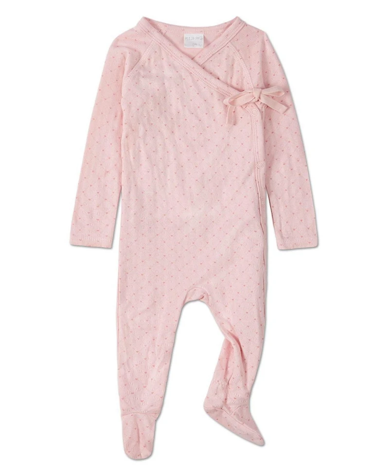 MeMoi Baby Girls 3 Piece "Little Hearts" Pointelle Footie Set
