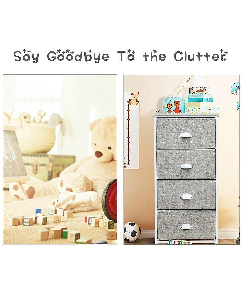 Chest Storage Tower Side Table Display Storage with 4 Drawers