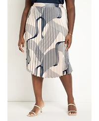 Eloquii Women's Pleated Midi Skirt