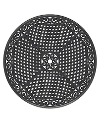 Streamdale 7-pc Cast Aluminum Dining Set, 6 Swivel Chairs, 48" Round Table, Black Frame