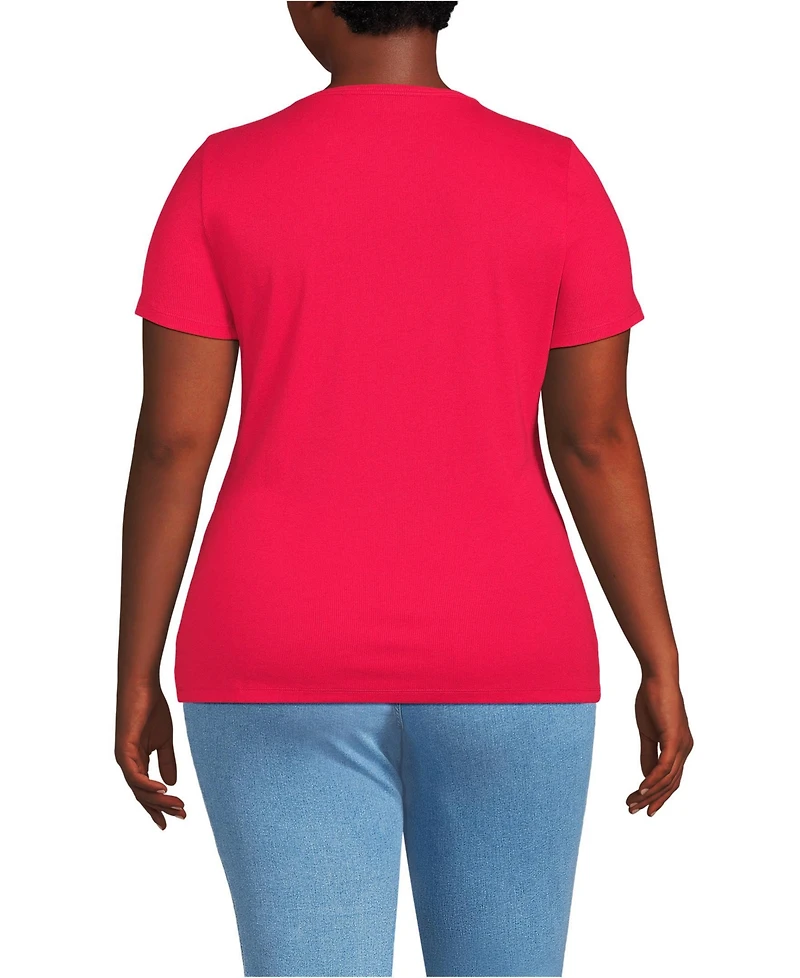 Lands' End Plus Micro Rib T-Shirt