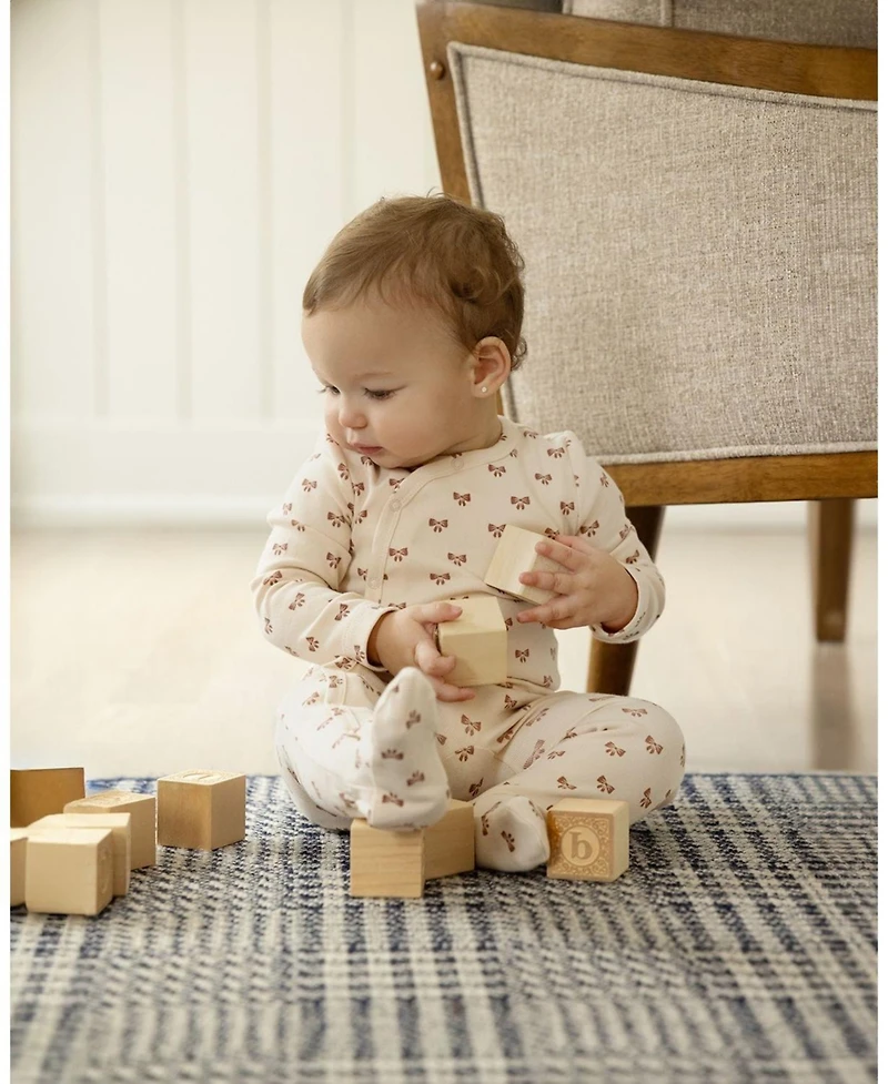 MeMoi Baby Girls "Princess Bows" Rich Side-Snap Footie