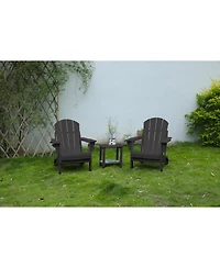 Streamdale 3-Piece Gray Folding Adirondack Set (2 Chairs & Table)