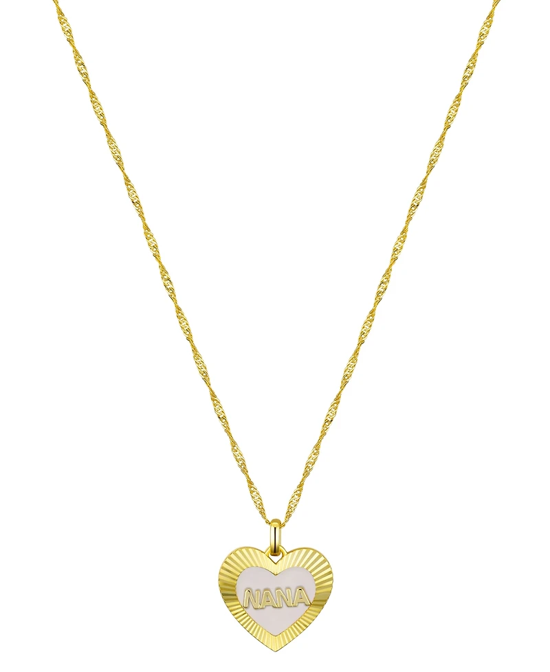 Unwritten Mother of Pearl Diamond Cut Heart Nana Necklace
