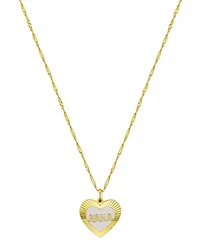 Unwritten Mother of Pearl Diamond Cut Heart Nana Necklace