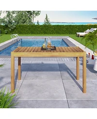 Streamdale Spacious and Durable Acacia Wood Dining Table for Gatherings and Enjoyable Dining Experiences