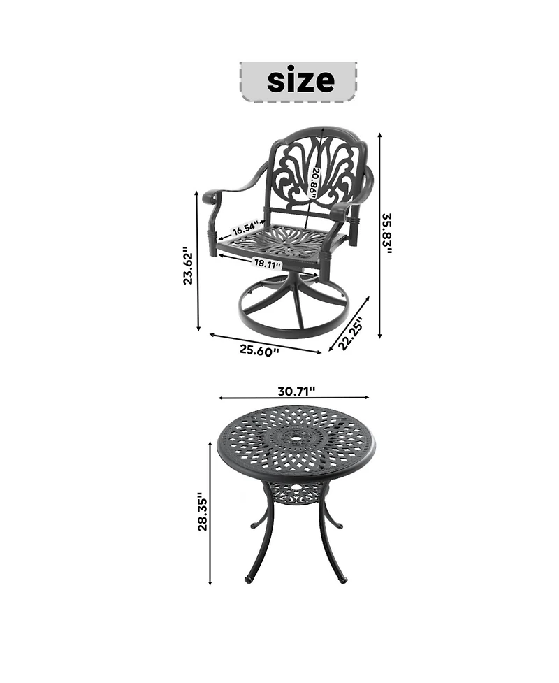 Streamdale 5-Pc Cast Aluminum Dining Set