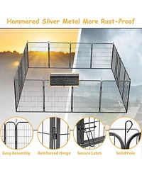 Dog Playpen Outdoor, 16 Panels Dog Pen 40" Height Dog Fence Exercise Pen with Doors for Large/Medium/Small Dogs, Portable Pet Playpen for Yard, Rv, Ca