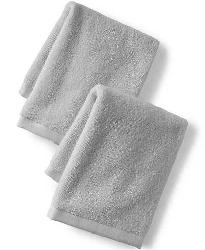 Lands' End Quick-Dry Cotton 2-Piece Washcloth Set