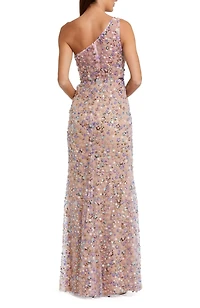 Mac Duggal Women's Floral Embellished One Shoulder Gown