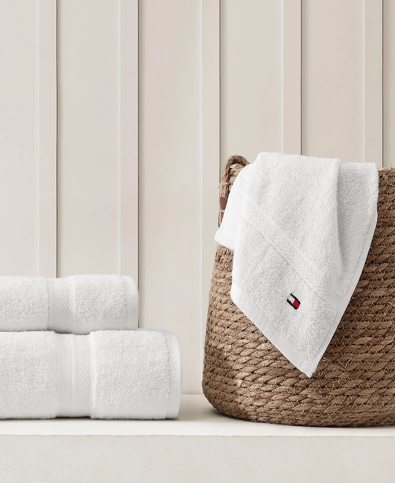 Tommy Hilfiger Home Modern American Solid Cotton Washcloth, 13" x