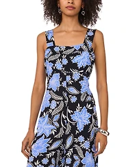 Vince Camuto Women's Printed Square-Neck Wide-Leg Jumpsuit