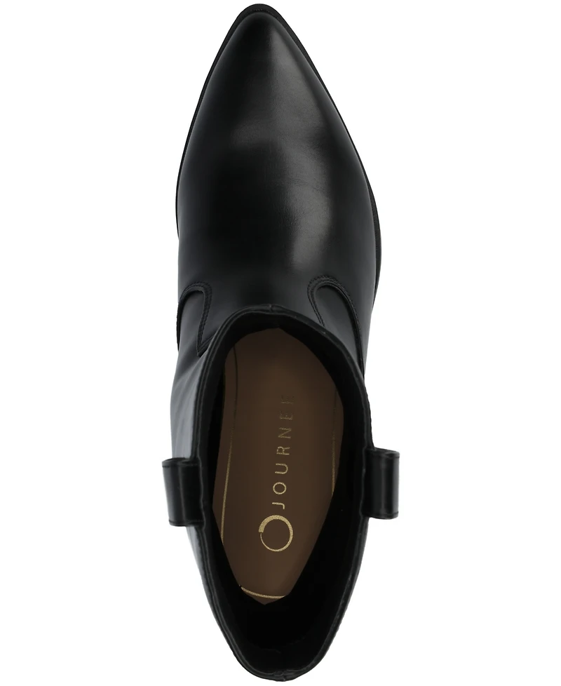 Journee Collection Women's Fritzie Western Pointed Toe Comfort Ankle Booties