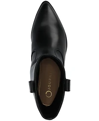 Journee Collection Women's Fritzie Western Pointed Toe Comfort Ankle Booties