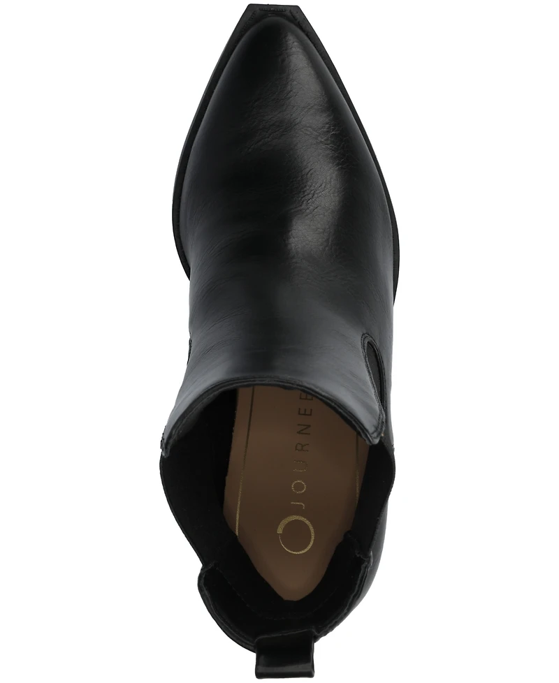 Journee Collection Women's Rosemary Western Comfort Chelsea Booties