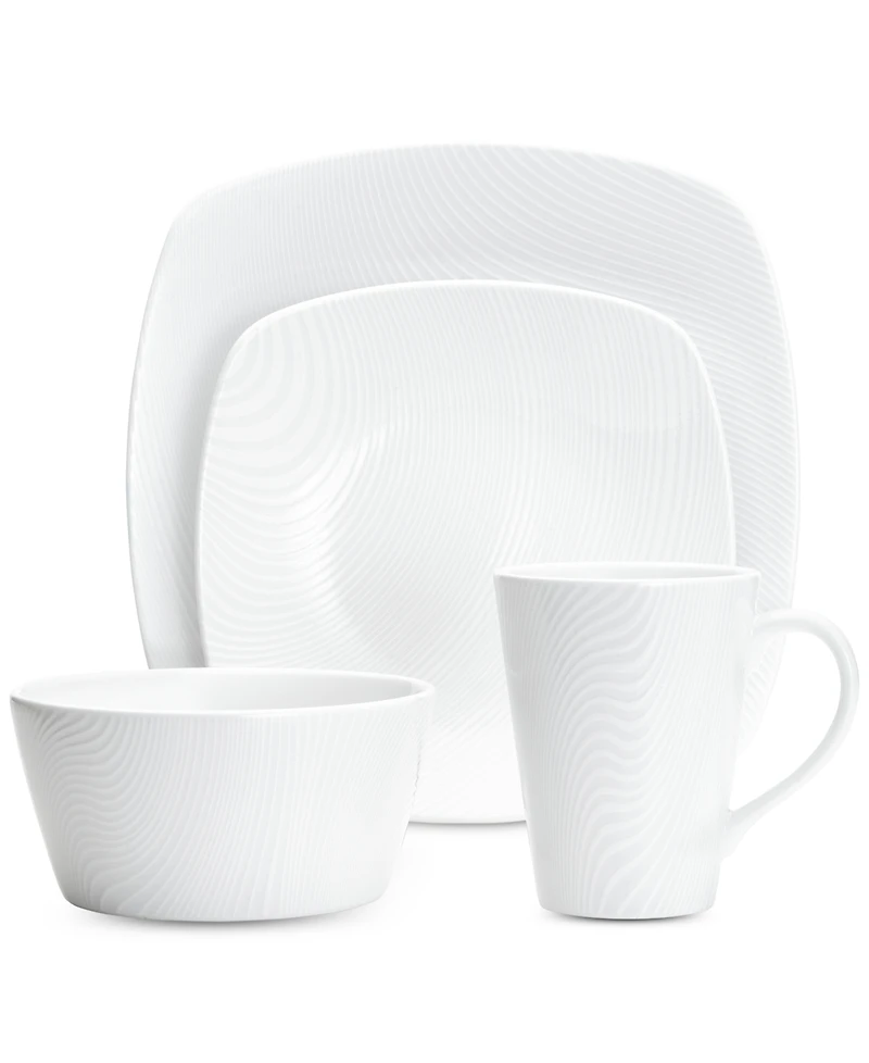 Noritake Colorscapes White-on-White Dune 4-Pc. Square Place Setting
