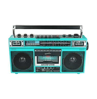 Retro 4-Band Radio and Cassette Player with Bluetooth
