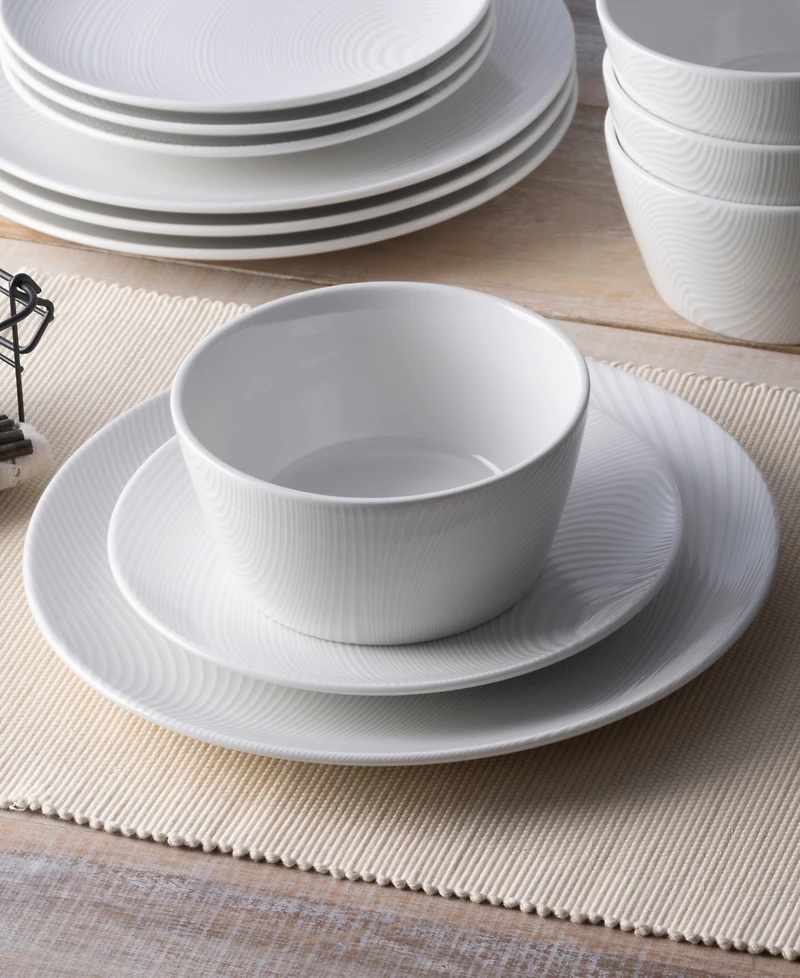 Noritake Colorscapes White-on-White Dune 4-Pc. Coupe Place Setting