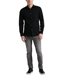 Perry Ellis Men's Slim Fit Long Sleeve Button-Front Dobby Cotton Shirt