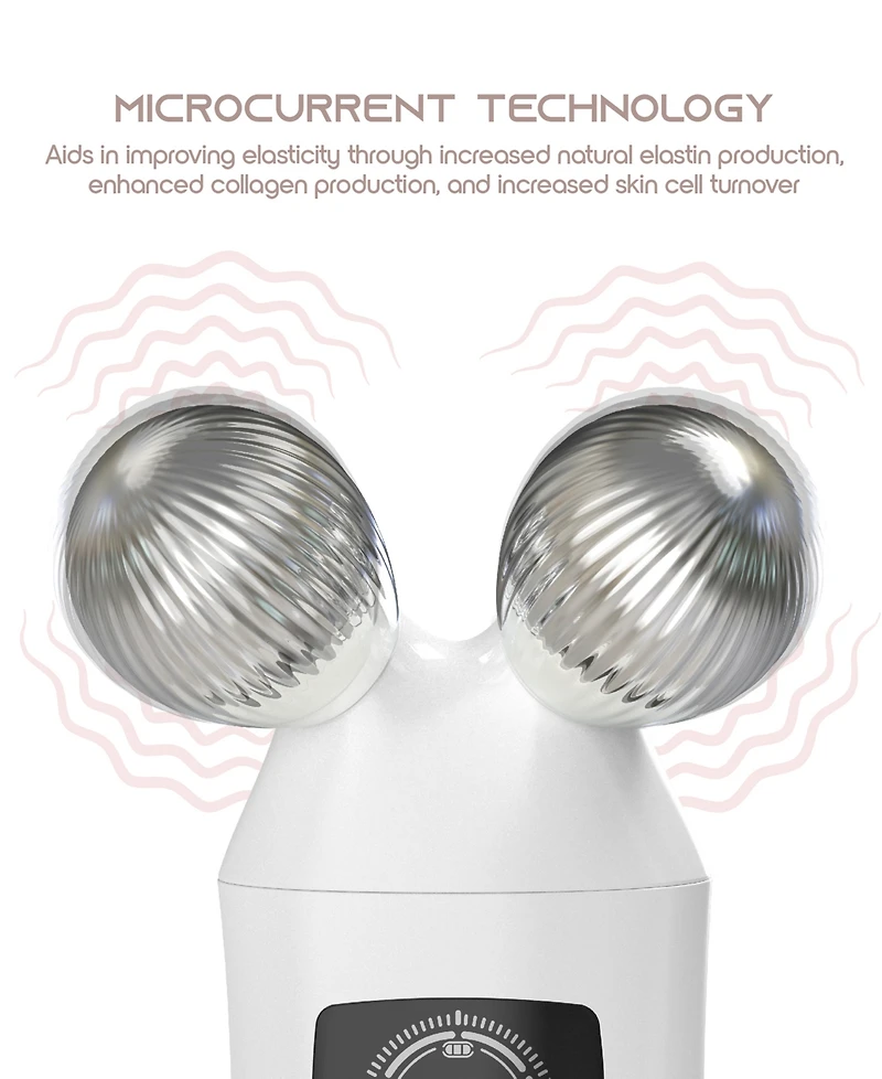 Tzumi 2-in-1 Microcurrent Facial Device Led Red Light Therapy Uplifter, Rechargeable Face Massager Tool