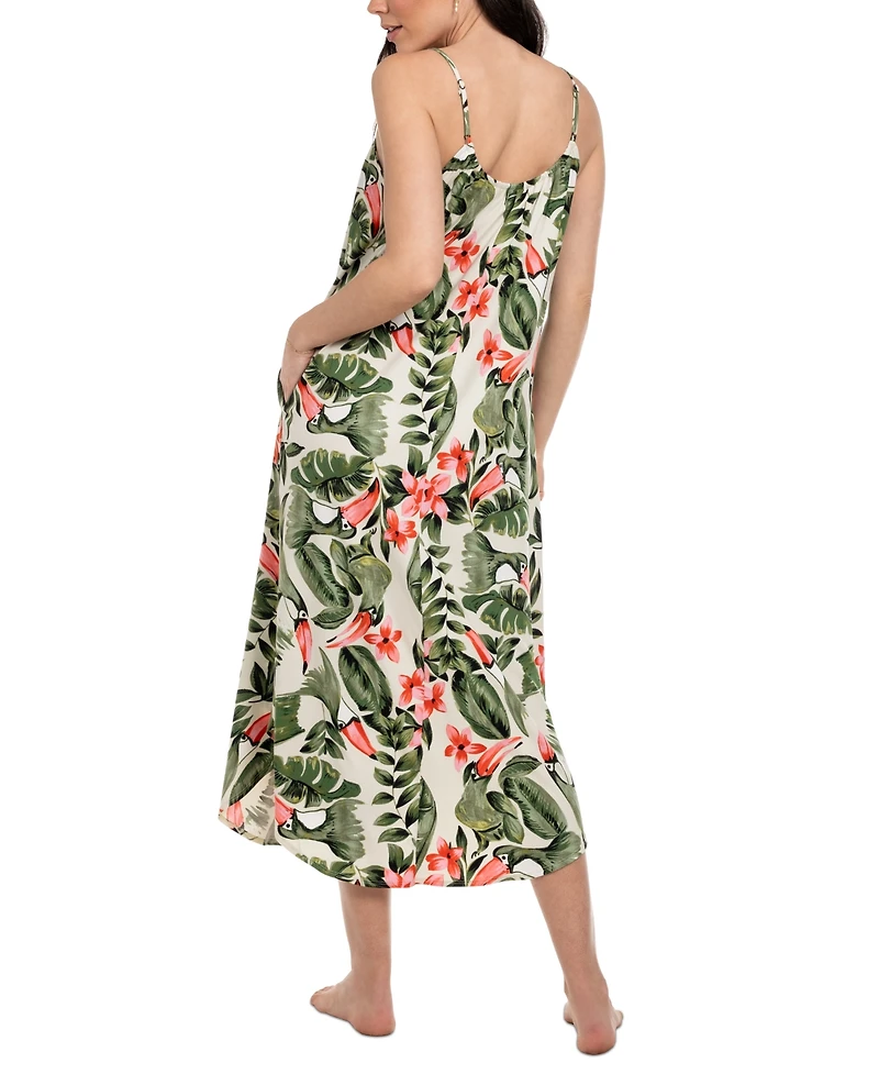 Linea Donatella Women's Toucan Floral Maxi Nightgown