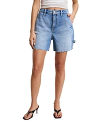 Good American Women's High-Rise 90s Raw-Edge Shorts
