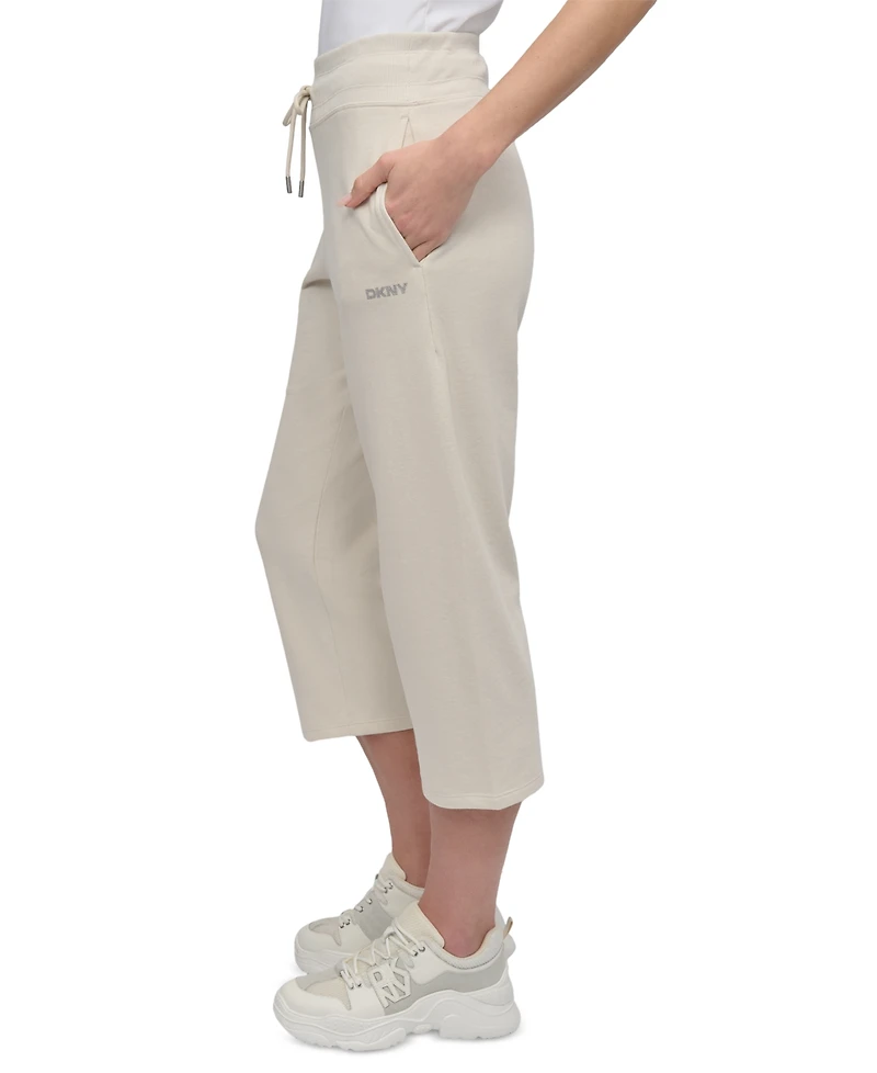 Dkny Sport Women's Studded-Logo Cropped Pants