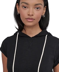 Dkny Sport Women's Roll-Sleeve Hooded Sneaker Dress