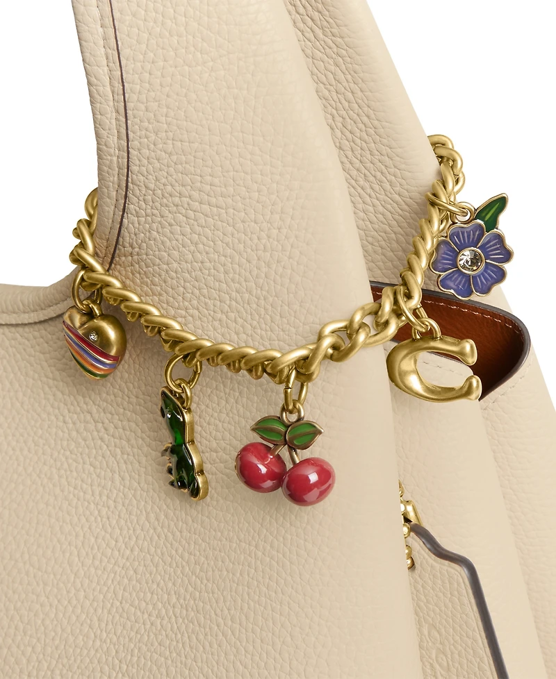 Coach Gold-Tone Motif Chain Bag Charm