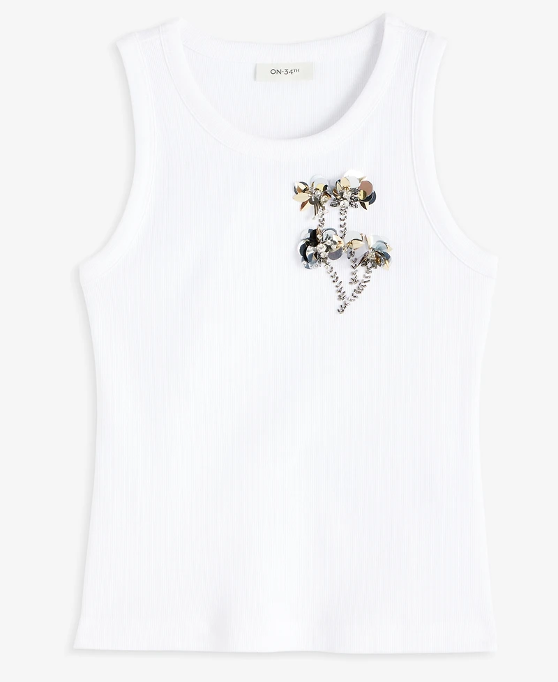 On 34th Women's Floral Paillette Tank Top, Exclusively at Macy's