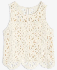 On 34th Women's Sequin Crochet Scallop-Hem Tank, Exclusively at Macy's