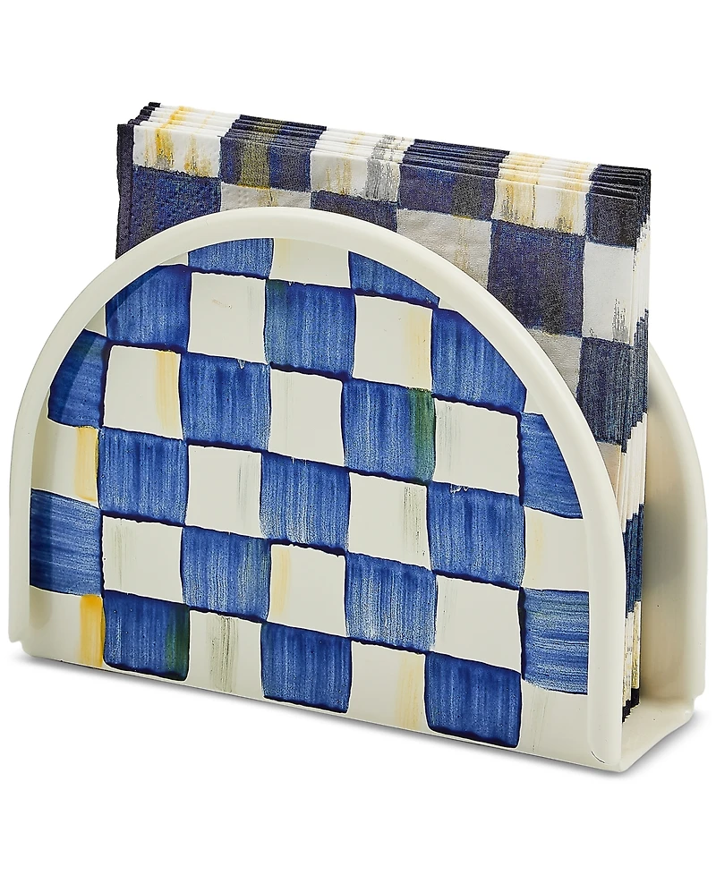 Mackenzie-Childs Royal Check Enameled Napkin Holder