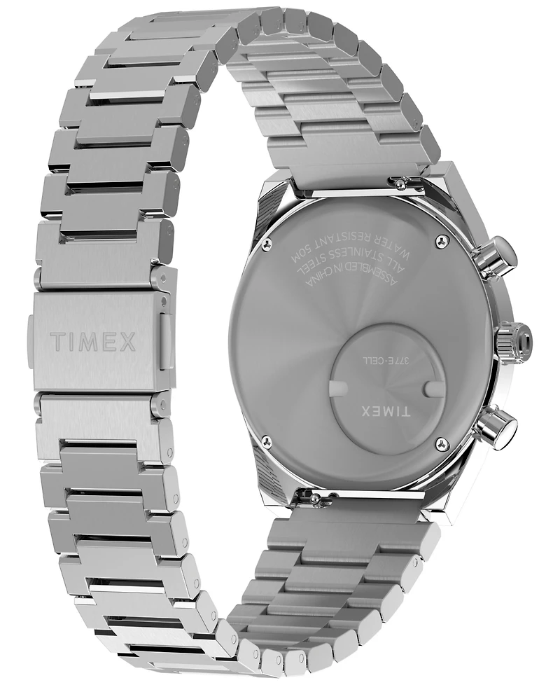 Timex Men's Analog Silver-Tone Stainless Steel Watch, 40mm
