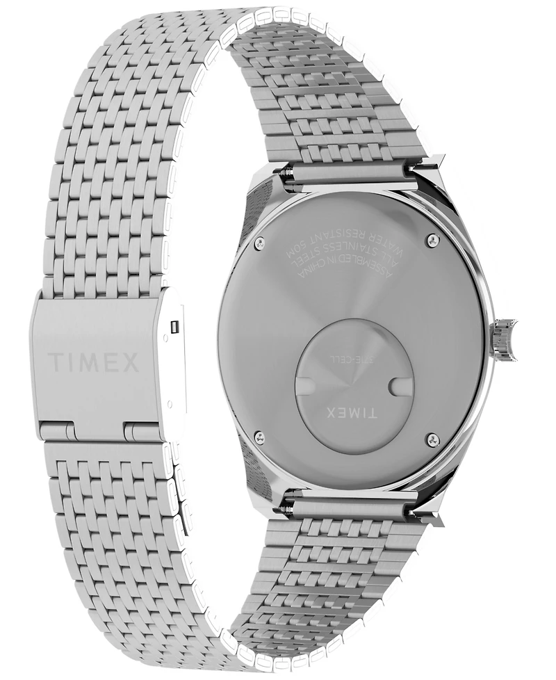 Timex Men's Analog Silver-Tone Stainless Steel Watch, 38mm