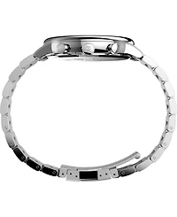 Timex Men's Analog Silver-Tone Stainless Steel Watch, 45mm