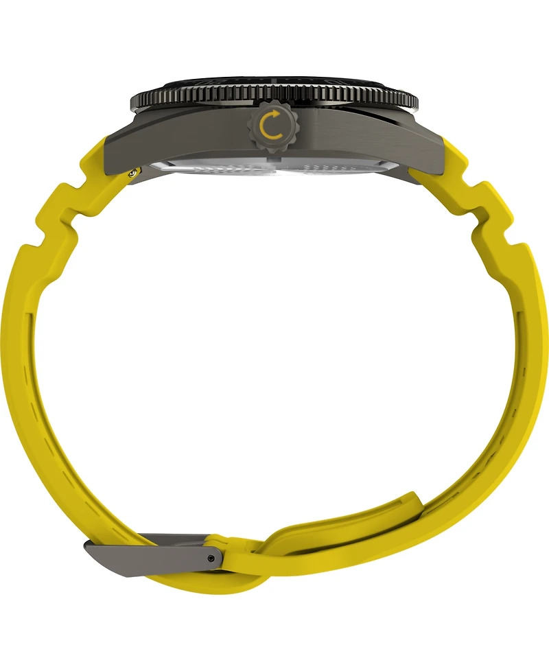 Timex Men's Analog Yellow Rubber Strap Watch, 41mm