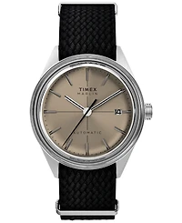 Timex Men's Mechanical Automatic Black Nylon Strap Watch, 38mm