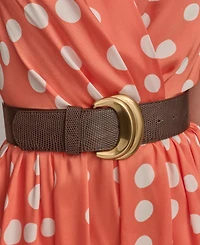 Donna Karan New York Women's Polka-Dot Belted A-Line Dress