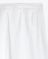 On 34th Women's Cotton Eyelet Pleated Midi Skirt, Exclusively at Macy's