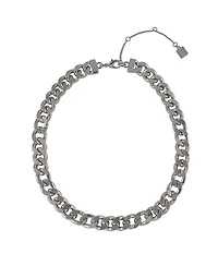 Laundry by Shelli Segal Silver Tone Chunky Chain Necklace with Pave Stones